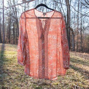 COMO VINTAGE floral sleeve tassel lace 2X